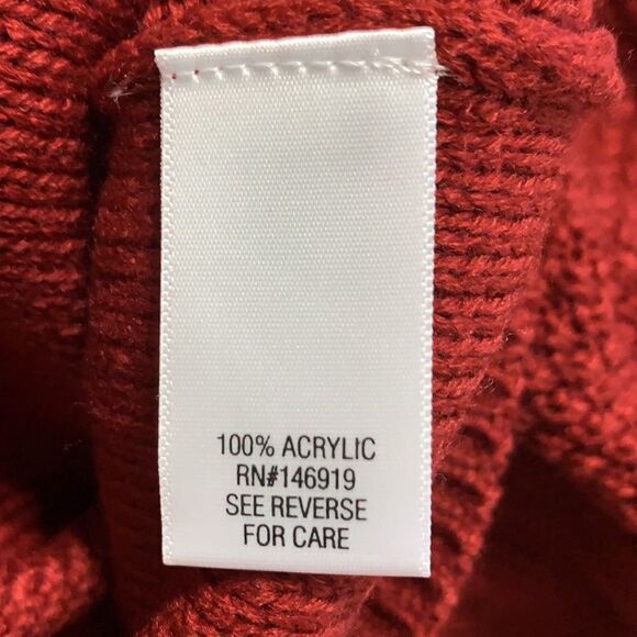Croft & Barrow Women XL Cable Yolk Pullover Sweater  Holiday Delicious Apple Red - Picture 9 of 13
